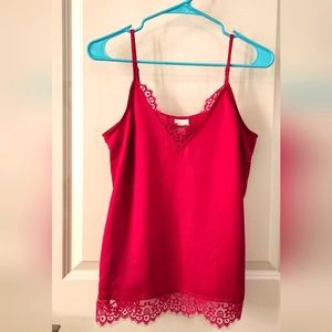 "A New Day" Hot Pink Lace Tank Top.